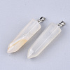 Natural White Agate Point Pendants G-R220-34P-1