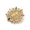 Virgin Mary Theme Rack Plating Brass Micro Pave Cubic Zirconia Pendants KK-G513-33G-2