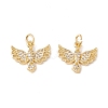 Brass Micro Pave Clear Cubic Zirconia Charms KK-G415-31G-2