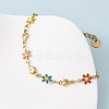 Flower & Heart 304 Stainless Steel Link Bracelets for Women LS-BJEW-F524-06A-G-3