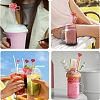 12Pcs 6 Styles Valentine's Day Theme PVC & Silicone Dustproof Straw Cap AJEW-CJ0001-26-7