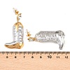 Two Tone Cowboy Boot 304 Stainless Steel Dangle Stud Earrings STAS-H249-21GP-3