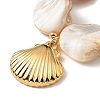 304 Stainless Steel Shell Shape Pendant Necklaces STAS-Z101-02G-2