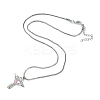 Cubic Zirconia Fairy with Heart Pendant Necklace with Box Chains LS-NJEW-C004-01D-2