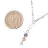 Natural & Synthetic Mixed Stone Faceted Cube & Rice Natural Pearl Beaded Pendant 304 Stainless Steel Cable Chain Twisted Chain Necklaces NJEW-JN05846-3