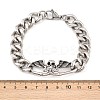 Stainless Steel Cuban Link Chian Bracelets BJEW-D379-03ASP-3
