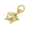Rack Plating Brass Micro Pave Cubic Zirconia Charms KK-P279-12G-2