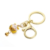 Fortune Cat Porcelain Pendant Keychain KEYC-G064-03B-2