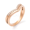 PVD Vacuum Plating 304 Stainless Steel Finger Ring for Women RJEW-C086-14-RG-1