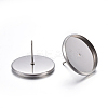Flat Round 304 Stainless Steel Stud Earring Settings LS-STAS-I323-6mm-P-2