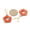 Acrylic Flower Dangle Leverback Earrings EJEW-JE05625-03-3
