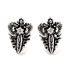 316 Surgical Stainless Steel Pave Clear Cubic Zirconia Stud Earrings for Women Men EJEW-Z050-13AS-1