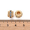 Brass Micro Pave Cubic Zirconia European Beads KK-H513-06G-3
