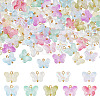 108Pcs 9 Colors Transparent Glass Pendants PALLOY-GO00074-1