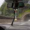 Natural Gemstone & Alloy Sun Pendant Car Hanging Ornaments HJEW-DR00027-5