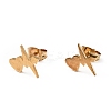 Heartbeat Stud Earrings with 316 Stainless Steel Pins and Crystal Rhinestone Pendant SJEW-F218-01G-2