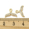 Brass Micro Pave Clear Cubic Zirconia Charms KK-H460-36G-3