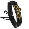 Motorbike Alloy & Cowhide & Jute Cord Braided Bracelets for Men FS-WG31926-01-1