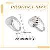 2Pcs 2 Styles Alloy Cuff Rings for Women RJEW-LP0002-42-2