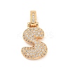 Brass Micro Pave Clear Cubic Zirconia Pendants KK-B099-01G-S-1