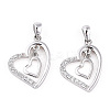 Rhodium Plated 925 Sterling Silver Micro Pave Clear Cubic Zirconia Pendants STER-T007-49P-1