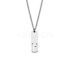 304 Stainless Steel Rectangle with Laser Cut Initial Pendant Necklaces FS-WG71FEF-12-1