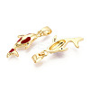 Brass Micro Pave Cubic Zirconia and Enamel Pendants KK-T074-67G-02-2