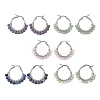 Mixed Stone Round Hoop Earrings EJEW-JE06695-1