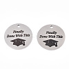 Non-Tarnish 201 Stainless Steel Pendants STAS-T064-38P-27-2