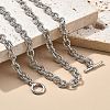 Brass Twisted Cable Chain Necklaces with OT Clasps for Men Women NJEW-G160-11P-1