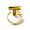 Letter Brass Micro Pave Clear Cubic Zirconia Open Cuff Ring for Women RJEW-N046-03T-G-3
