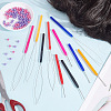 10Pcs 10 Style Plastic Crochet Hooks & Stainless Steel Hair Extension Loop Needle Threader TOOL-UN0001-31-2