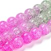 Spray Painted Crackle Glass Beads Strands DGLA-C002-8mm-08-3