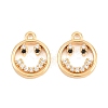 Brass Micro Pave Cubic Zirconia Charms KK-A298-09G-1