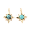 Synthetic Turquoise Star Charms KK-L250-04G-1