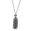 Natural Mixed Gemstone Bullet Pendant Necklaces NJEW-JN04529-01-3