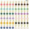 60Pcs 12 Colors Smiling Face Alloy Enamel Pendant Decoration HJEW-YW00046-2