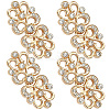 4Pcs Flower Alloy Crystal Rhinestone Adjustable Jean Button Pins FIND-CY0002-27G-7