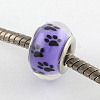 Large Hole Dog Paw Prints Pattern Resin European Beads OPDL-Q129-225A-2