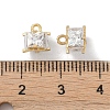 Rack Plating Brass Micro Pave Clear Cubic Zirconia Pendants KK-A224-09G-3