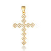 Brass Micro Pave Clear Cubic Zirconia Pendants ZIRC-OY008-01G-1