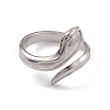 Non-Tarnish 304 Stainless Steel Snake Open Cuff Rings for Women RJEW-G285-59P-2