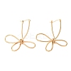 Hollow Flower 201 Stainless Steel Hoop Earrings LS-EJEW-P337-01G-4