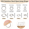 800Pcs 4 Styles 304 Stainless Steel Open Jump Rings STAS-BBC0002-91-3