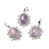 Natural Amethyst Pendants G-B033-03P-24-1