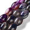 Natural Banded Agate (Dyed & Heated) Beads Strands G-M446-D01-01F-2