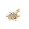 Brass Micro Pave Clear Cubic Zirconia Pendants KK-B138-01G-01-2