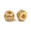 Rack Plating Brass Micro Pave Clear Cubic Zirconia Beads KK-U030-16G-1