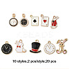 20Pcs 10 Styles Alloy Enamel Pendants ENAM-FP0002-89-5