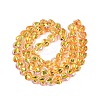 Electroplate Transparent Glass Beads Strands EGLA-N056-01A-10-2